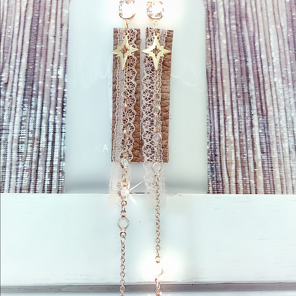 Swarovski Crystal "Leather & Lace" Earrings